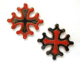 Magnet croix occitane rouge et noire