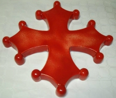 Croix occitane pleine émaillée rouge diamètre 48