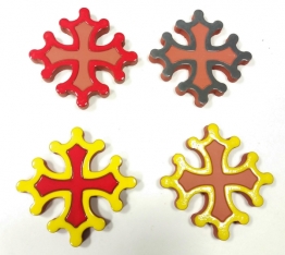 croix occitane plate diamètre 14.5 émaillées différentes couleurs