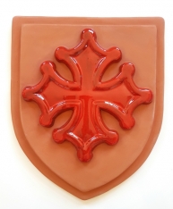 Blason croix occitane rouge