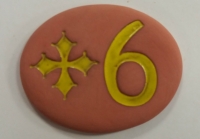 Plaque ovale 1 numéro motif croix Occitane - émail jaune